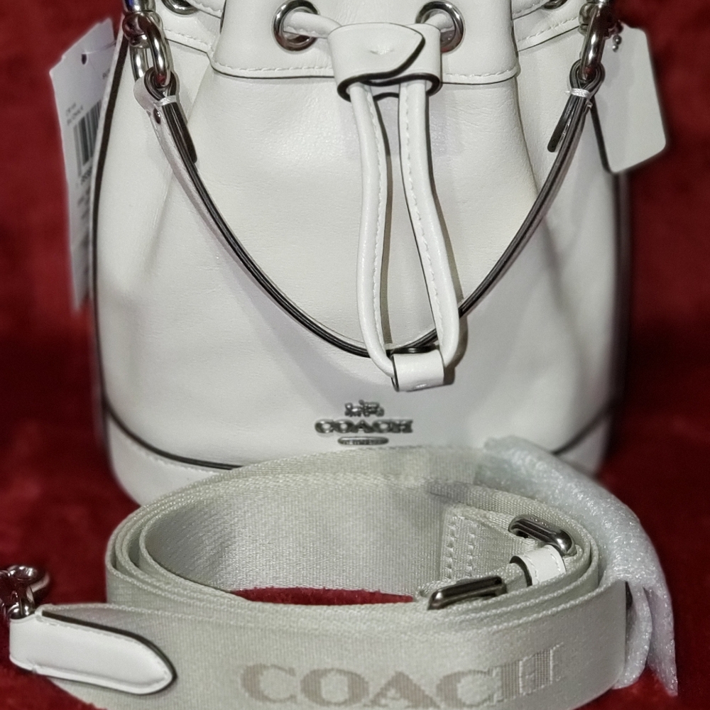 Coach Cream White Mini Crossbody Bucket Bag